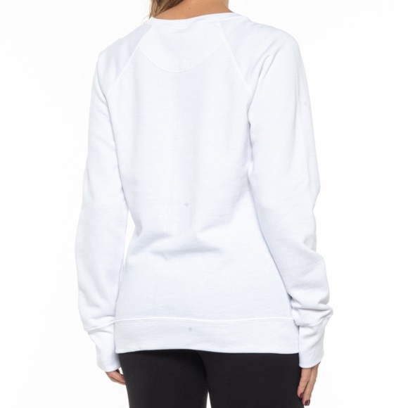 ⬇️ 🆕 Champion Powerblend Graphic Boyfriend White Large Sweatshirt - Picture 4 of 12